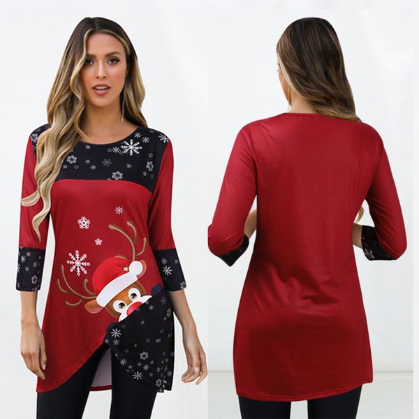 autumn new women's blouse fashion christmas print mid-length round neck t-shirt skin-friendly and comfortable christmas
autumn new women's blouse fashion christmas print mid-length round neck t-shirt skin-friendly and comfortable christmas