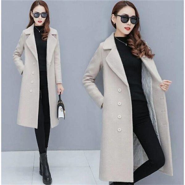 fashion long section new winter wear thick woolen professional women's slim fit wild ms coat, Black
fashion long section new winter wear thick woolen professional women's slim fit wild ms coat, Black