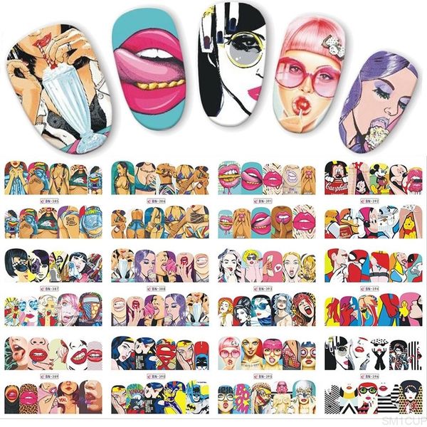 12pcs/set pop designs decal diy water transfer nail art sticker cool girl lips decorations full wraps nails jibn385-396, Black
12pcs/set pop designs decal diy water transfer nail art sticker cool girl lips decorations full wraps nails jibn385-396, Black