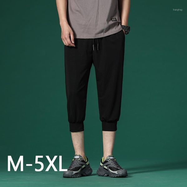 men's summer thin section large size 5xl sweatpants elastic waist black carf-length pants trousers male solid casual drawstring1
men's summer thin section large size 5xl sweatpants elastic waist black carf-length pants trousers male solid casual drawstring1