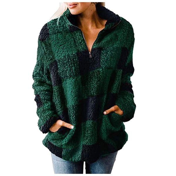 patchwork sweatshirt fashion womens plaid hoodies print plush pocket zipper blouse easy sweatshirts kg-101, Black
patchwork sweatshirt fashion womens plaid hoodies print plush pocket zipper blouse easy sweatshirts kg-101, Black