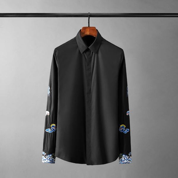 men's casual shirts 2021 long sleeve mens luxury auspicious clouds embroidery party male slim fit man plus size 4xl, White;black
men's casual shirts 2021 long sleeve mens luxury auspicious clouds embroidery party male slim fit man plus size 4xl, White;black