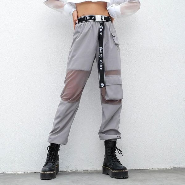 women pants in a cage pocket high waist reflective grey gothic korean style hippie joggers female korean style pantolon, Black;white
women pants in a cage pocket high waist reflective grey gothic korean style hippie joggers female korean style pantolon, Black;white