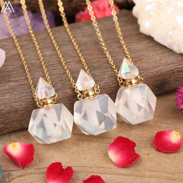 natural aura white quartz square perfume bottle pendant jewelry women rainbow crystal essential diffuser vial gold necklace, Silver
natural aura white quartz square perfume bottle pendant jewelry women rainbow crystal essential diffuser vial gold necklace, Silver