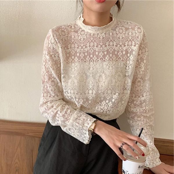 casual all match stand collar hollow out lace long sleeved women blouses shirts 2020 spring summer female pullovers blusas, White
casual all match stand collar hollow out lace long sleeved women blouses shirts 2020 spring summer female pullovers blusas, White