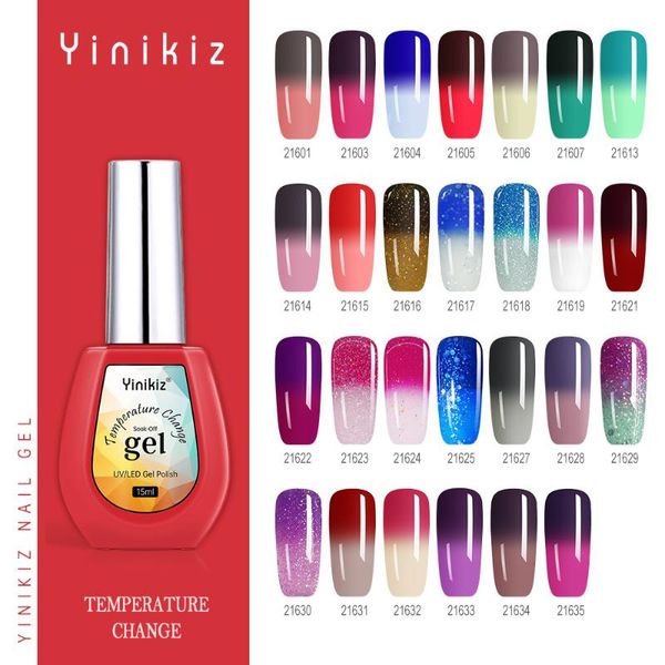nail gel yinikiz 15ml thermal glitter polish soak off uv temperature color changing varnish art laquers, Red;pink
nail gel yinikiz 15ml thermal glitter polish soak off uv temperature color changing varnish art laquers, Red;pink