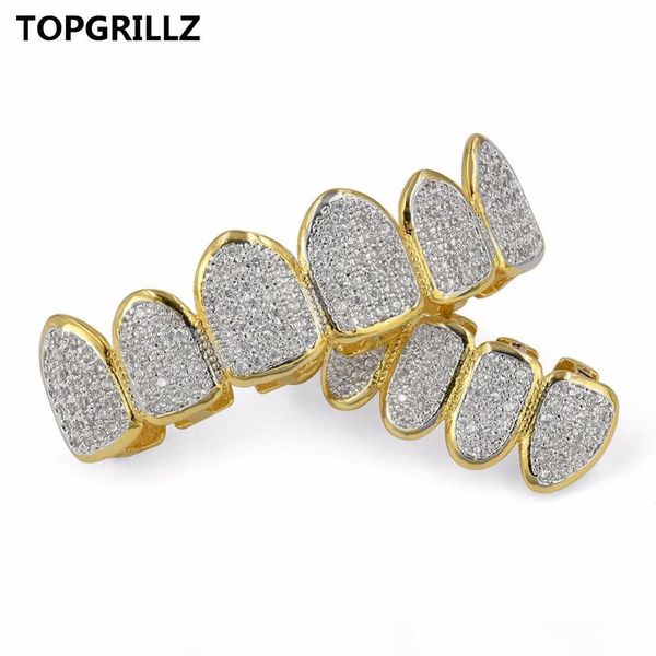rillz gold color plated cz micro pave exclusive luxury bottom gold grillz set iced out classic teeth grills, Black
rillz gold color plated cz micro pave exclusive luxury bottom gold grillz set iced out classic teeth grills, Black