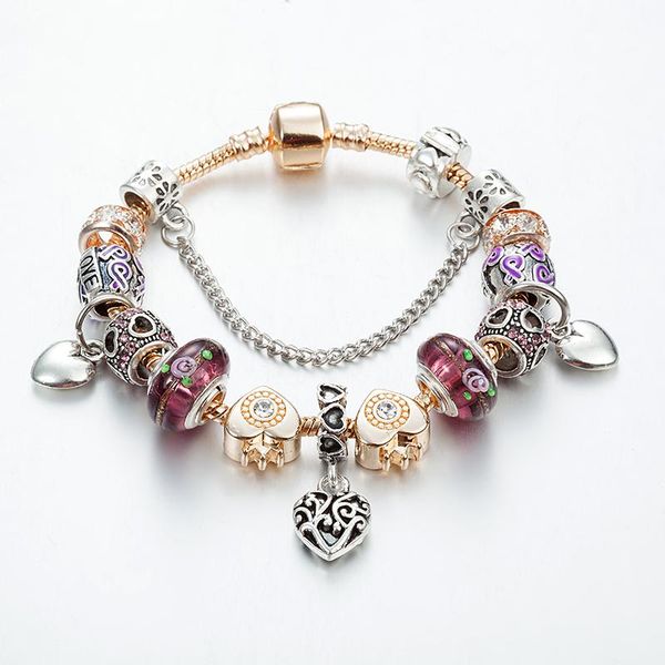 charm bracelets annapaer 2021 original heart bracelet bangle silver color fit bead for women jewelery gift b16131, Golden;silver 
charm bracelets annapaer 2021 original heart bracelet bangle silver color fit bead for women jewelery gift b16131, Golden;silver