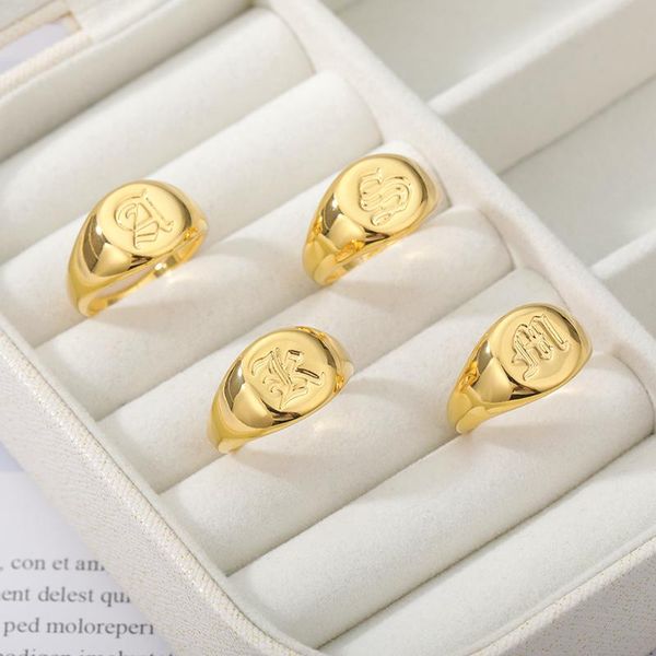 cluster rings a-z 26 letters initial name for women geometric stainless steele alphabet wedding men's chunky wide trendy jewelry, Golden;silver
cluster rings a-z 26 letters initial name for women geometric stainless steele alphabet wedding men's chunky wide trendy jewelry, Golden;silver