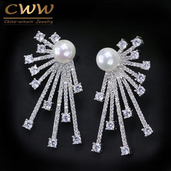 stud cwwzircons 2021 arrival blooming cubic zirconia paved korean fashion 925 sterling silver pin pearl earring for women cz048, Golden;silver
stud cwwzircons 2021 arrival blooming cubic zirconia paved korean fashion 925 sterling silver pin pearl earring for women cz048, Golden;silver