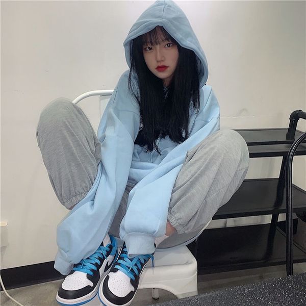 autumn winter 2020 new korean version ins light blue hoodie loose plush sweater coat women fashion, Black
autumn winter 2020 new korean version ins light blue hoodie loose plush sweater coat women fashion, Black