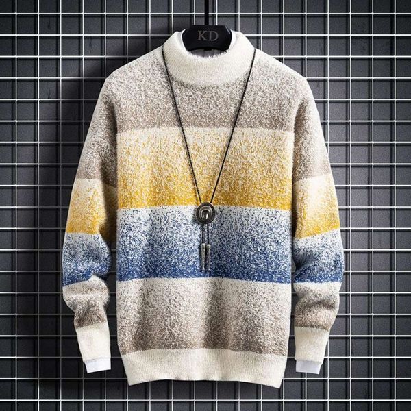 winter quality cashmere sweater men fashion striped male jumpers half turtleneck thick warm pullovers, White;black
winter quality cashmere sweater men fashion striped male jumpers half turtleneck thick warm pullovers, White;black