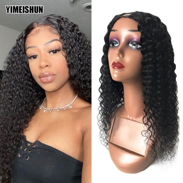 lace wigs kinky curly wig glueless u part human hair peruvian products for black women, Black;brown
lace wigs kinky curly wig glueless u part human hair peruvian products for black women, Black;brown