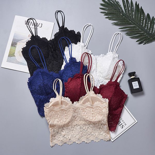 women lace bra seamless underwear backless vest panties lingerie padded bralette ultrathin briefs female intimates, Red;black
women lace bra seamless underwear backless vest panties lingerie padded bralette ultrathin briefs female intimates, Red;black
