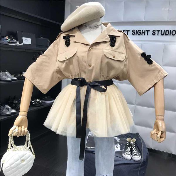 2020 women two piece outfits sequined embroidery half sleeve khaki jacket blouse + lace-up patchwork tulle tutu mesh skirt set1, White
2020 women two piece outfits sequined embroidery half sleeve khaki jacket blouse + lace-up patchwork tulle tutu mesh skirt set1, White