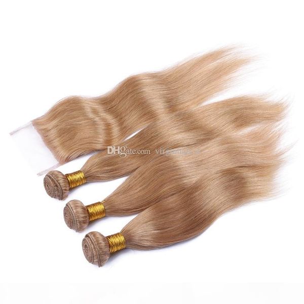 #27 honey blonde lace closure with 3 bundles 4pcs lot 9a peruvian blonde straight human hair weave weft extensions with part closures, Black
#27 honey blonde lace closure with 3 bundles 4pcs lot 9a peruvian blonde straight human hair weave weft extensions with part closures, Black