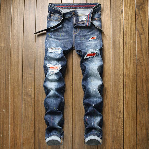 stickers men's holes, jeans, korean version, elastic shorts, male voice, personality, tiktok, and paint pants, Blue
stickers men's holes, jeans, korean version, elastic shorts, male voice, personality, tiktok, and paint pants, Blue