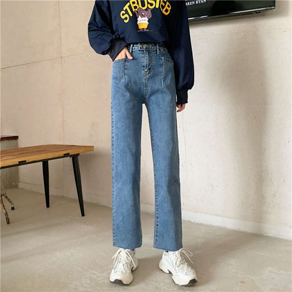 autumn winter 2020 new straight leg stretch jeans korean high waist slim quarter pants, Blue
autumn winter 2020 new straight leg stretch jeans korean high waist slim quarter pants, Blue