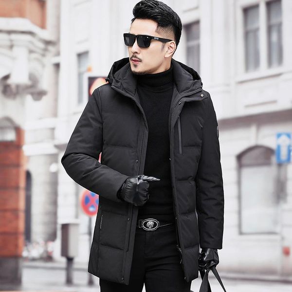 and winter 2020 new warm down jacket men's medium and long thick hoodie body repair genuine dad's middle-aged coat, Black
and winter 2020 new warm down jacket men's medium and long thick hoodie body repair genuine dad's middle-aged coat, Black