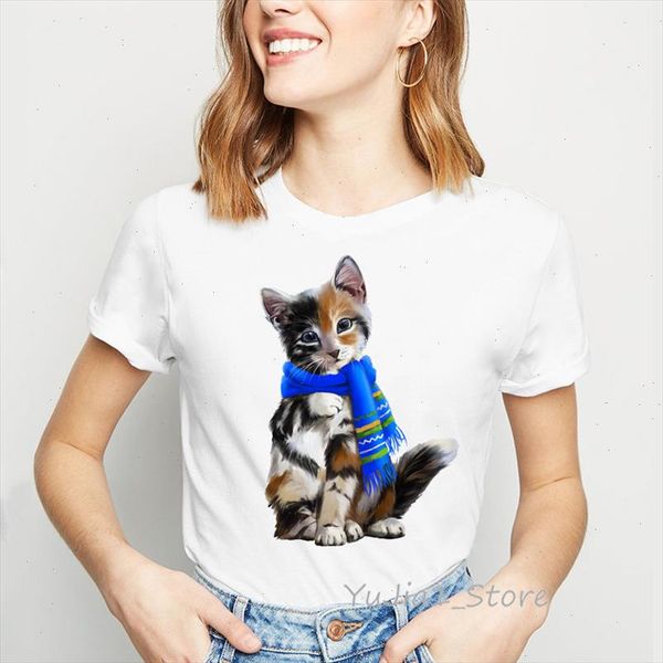 cat wearing a scarf print tshirt femme summer 2021 women t shirt animal print camisa femenina vintage funny t shirts t shirt, White
cat wearing a scarf print tshirt femme summer 2021 women t shirt animal print camisa femenina vintage funny t shirts t shirt, White