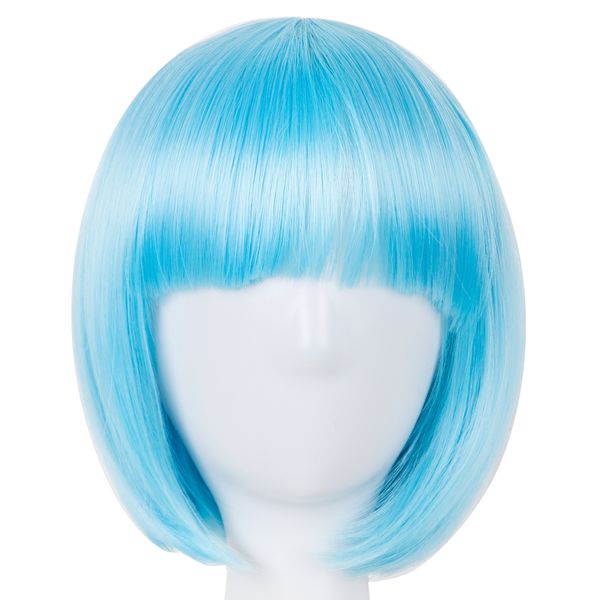 costume accessories fei-show heat resistant short wavy blue wig synthetic costume halloween carnival cosplay hair flat bangs women hairpiece, Silver
costume accessories fei-show heat resistant short wavy blue wig synthetic costume halloween carnival cosplay hair flat bangs women hairpiece, Silver