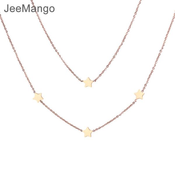 pendant necklaces jeemango rose gold color chain stainless steel jewelry double layers stars choker necklace collier gift n18280, Silver
pendant necklaces jeemango rose gold color chain stainless steel jewelry double layers stars choker necklace collier gift n18280, Silver