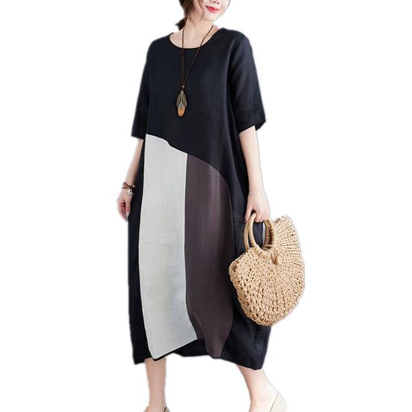 casual dresses uego short sleeve loose summer dress patchwork cotton linen vintage o-neck plus size women holiday beach, Black;gray
casual dresses uego short sleeve loose summer dress patchwork cotton linen vintage o-neck plus size women holiday beach, Black;gray