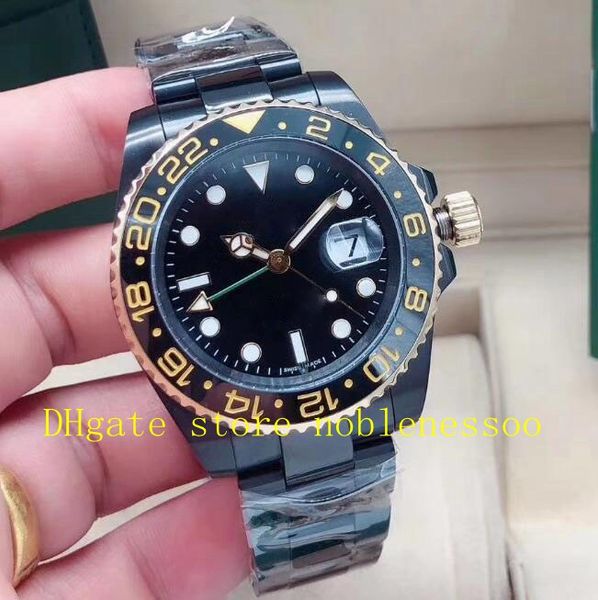 men's gmt 40mm ceramic bezel 116710 pvd coating yellow gold black dial in dlc pvd asia 2813 automatic movement watches mens sport watch, Slivery;brown
men's gmt 40mm ceramic bezel 116710 pvd coating yellow gold black dial in dlc pvd asia 2813 automatic movement watches mens sport watch, Slivery;brown