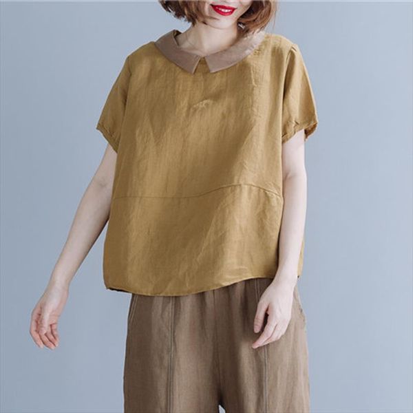 johnature summer 2021 new casual womens and blouses korean fashion loose short sleeve solid color simple plus size shirts, White
johnature summer 2021 new casual womens and blouses korean fashion loose short sleeve solid color simple plus size shirts, White