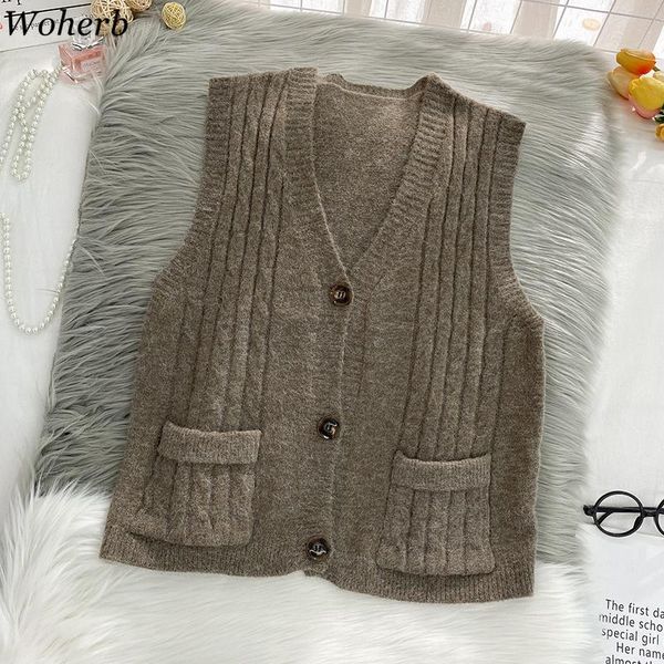 women's knits & tees woherb sweater vest women casual v neck cardigans tank spring vintage sleeveless knitted waistcoat loose coat 4h4, White
women's knits & tees woherb sweater vest women casual v neck cardigans tank spring vintage sleeveless knitted waistcoat loose coat 4h4, White