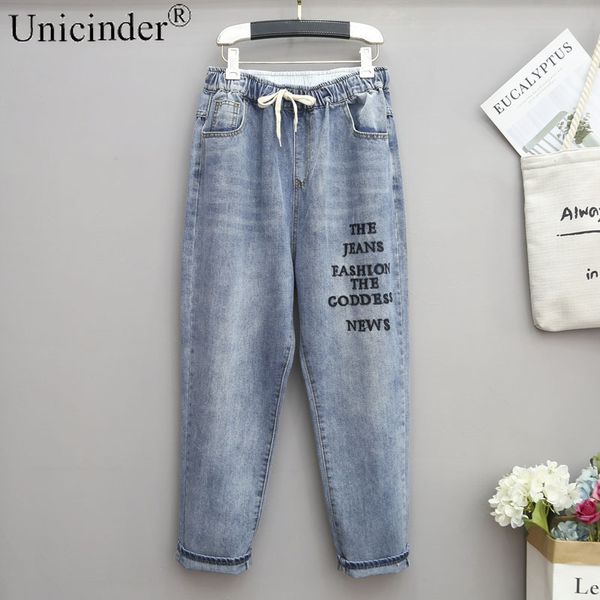 unicinder 2021 jeans plus size women's loose harem pants radish pants full length elastic waist 5xl plus size for women#8262 y1214, Blue 
unicinder 2021 jeans plus size women's loose harem pants radish pants full length elastic waist 5xl plus size for women#8262 y1214, Blue