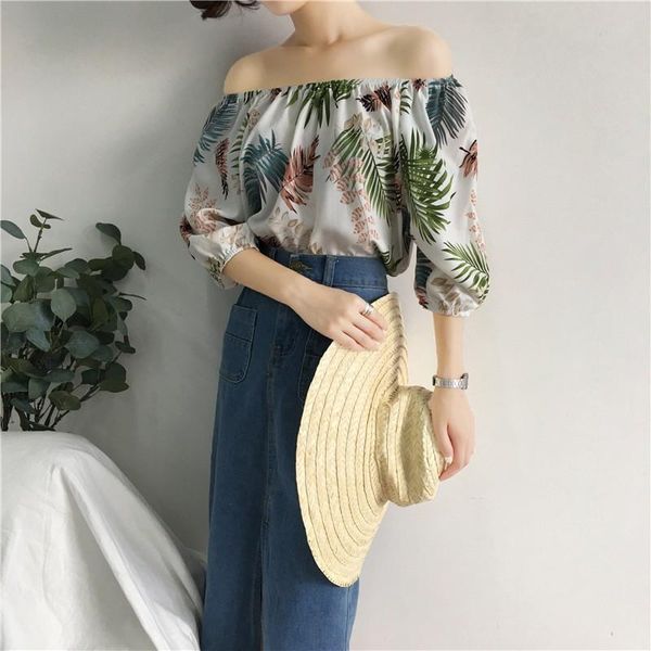 women summer boho floral blouses slash neck shirt half sleeve casual blouse, White
women summer boho floral blouses slash neck shirt half sleeve casual blouse, White