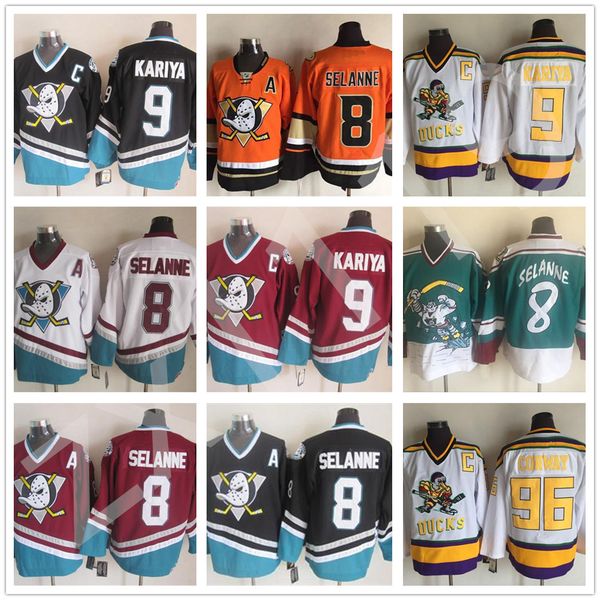 men anaheim ducks 8 teemu selanne 9 paul kariya 96 charlie conway mighty ducks of anaheim "wild wing" 1995-1996 vintage hockey jer, Black;red
men anaheim ducks 8 teemu selanne 9 paul kariya 96 charlie conway mighty ducks of anaheim "wild wing" 1995-1996 vintage hockey jer, Black;red