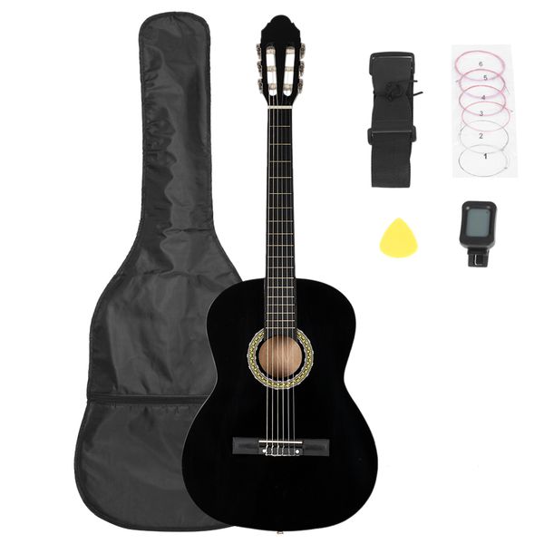 38 inch classic guitar with bag board belt liquid crystal tuner strings set black ship from usa
38 inch classic guitar with bag board belt liquid crystal tuner strings set black ship from usa