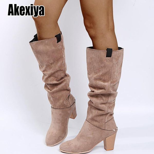 boots 2021 autumn winter women fashion pleated design faux suede knee-high comfortable loose high heels female shoes p696, Black
boots 2021 autumn winter women fashion pleated design faux suede knee-high comfortable loose high heels female shoes p696, Black