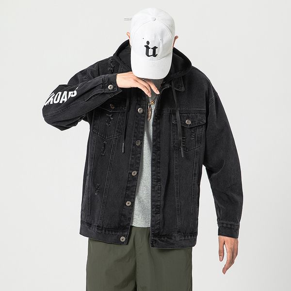 men's brim pants denim with black hood blue jacket spring autumn 2020 fashion clothes plus size oversize m-5xl mrdh, Black;brown 
men's brim pants denim with black hood blue jacket spring autumn 2020 fashion clothes plus size oversize m-5xl mrdh, Black;brown