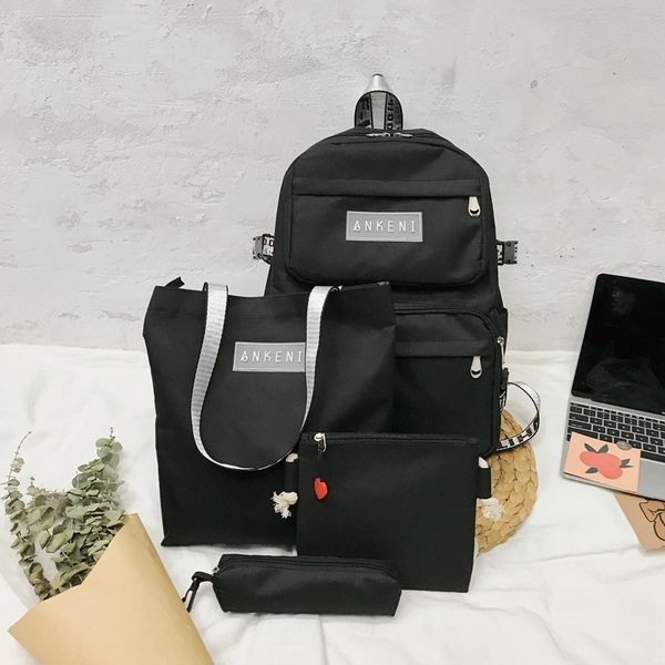 4 piece set school bag for teenage girls oxford women backpack fashion female bagpack large capacity travel rucksack mochilas y200706
4 piece set school bag for teenage girls oxford women backpack fashion female bagpack large capacity travel rucksack mochilas y200706