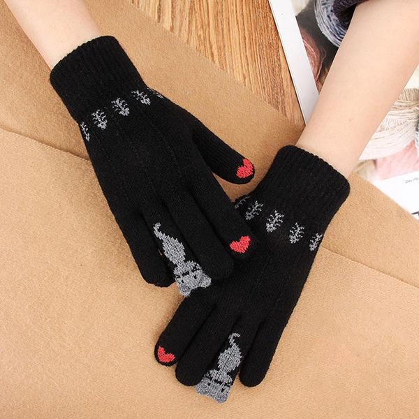 Winter Warm Gloves Thick Cartoon Cat Print Knitted Full Finger Gloves Men Women Soft Knitwear Mittens Fashion #W5, Blue;gray 
Winter Warm Gloves Thick Cartoon Cat Print Knitted Full Finger Gloves Men Women Soft Knitwear Mittens Fashion #W5, Blue;gray