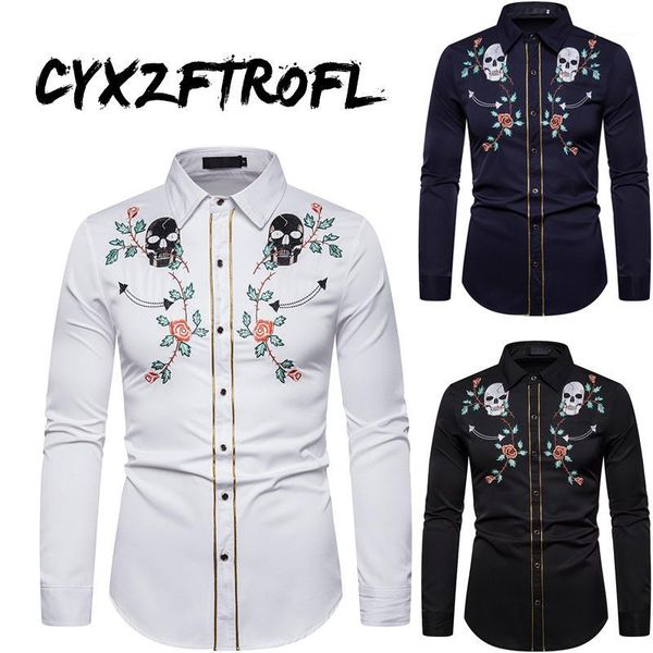 cyxzftrofl 2020 mens western cowboy skull and flower embroidery shirt slim fit casual long sleeve button down party shirts s-xxl1, White;black
cyxzftrofl 2020 mens western cowboy skull and flower embroidery shirt slim fit casual long sleeve button down party shirts s-xxl1, White;black