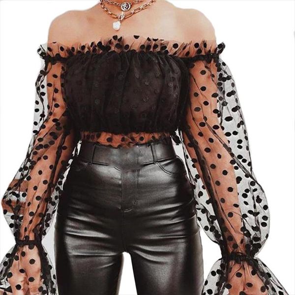 women sheer see through blouse summer vacation daily short blouse off shoulder polka dot puff long sleeve casual, White
women sheer see through blouse summer vacation daily short blouse off shoulder polka dot puff long sleeve casual, White