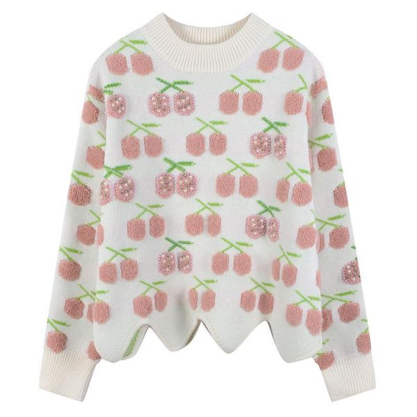 korean sweet wind o-neck cherry autumn winter new knit pullover loose irregular long-sleeved sweater women clothes 2020 new, White;black
korean sweet wind o-neck cherry autumn winter new knit pullover loose irregular long-sleeved sweater women clothes 2020 new, White;black