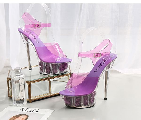 pinkycolor new woman shoes 2020 will see 15cm high heels thin pink flowers 6 color crystal clear women's sandals, Black
pinkycolor new woman shoes 2020 will see 15cm high heels thin pink flowers 6 color crystal clear women's sandals, Black