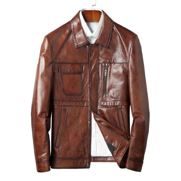 men's leather & faux 2021 oil wax wine red cow hide jacket men causal quality black natural genuine coat
men's leather & faux 2021 oil wax wine red cow hide jacket men causal quality black natural genuine coat