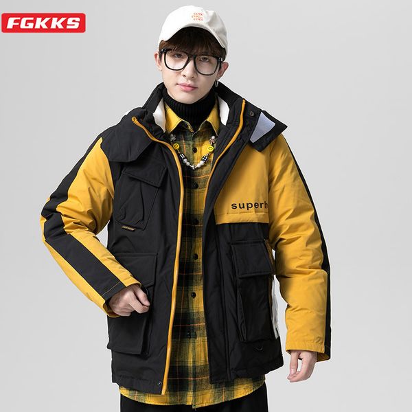 fgkks trendy brand men down jacket winter new men casual hooded thick down jackets big pocket white duck down coats male q1209, Black
fgkks trendy brand men down jacket winter new men casual hooded thick down jackets big pocket white duck down coats male q1209, Black
