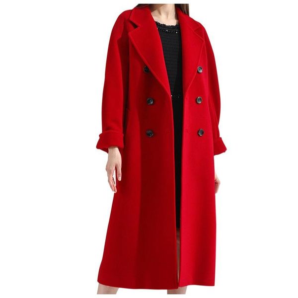 women's wool & blends 2021 winter office long-sleeved cotton coat women girls solid color woolen double-breasted plus size, Black
women's wool & blends 2021 winter office long-sleeved cotton coat women girls solid color woolen double-breasted plus size, Black