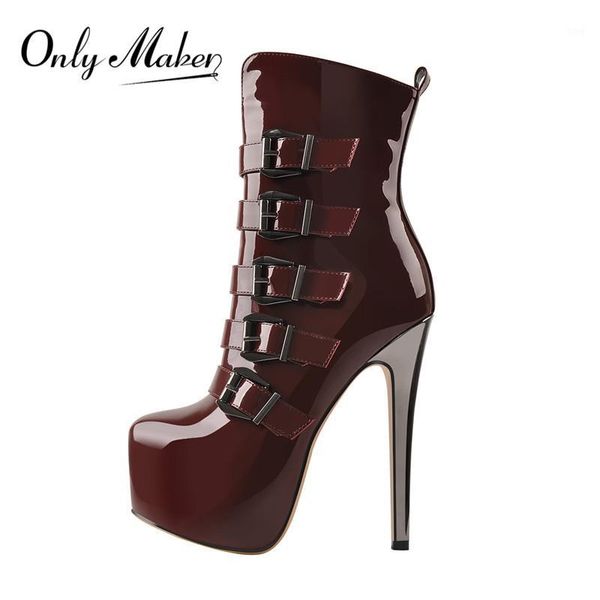 boots onlymaker women's round toe wine red platform side zipper thin heel thick short fashion lady booties big size1, Black
boots onlymaker women's round toe wine red platform side zipper thin heel thick short fashion lady booties big size1, Black