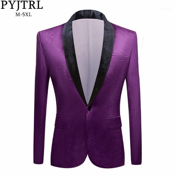 pyjtrl men classic autumn winter shawl lapel purple shiny velvet suit jacket wedding groom stage singers prom slim fit blazers1, White;black
pyjtrl men classic autumn winter shawl lapel purple shiny velvet suit jacket wedding groom stage singers prom slim fit blazers1, White;black