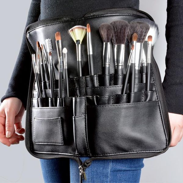 artist professional makeup brush waist bag large capacity pu cosmetic pack portable multi pockets bag with belt strap
artist professional makeup brush waist bag large capacity pu cosmetic pack portable multi pockets bag with belt strap