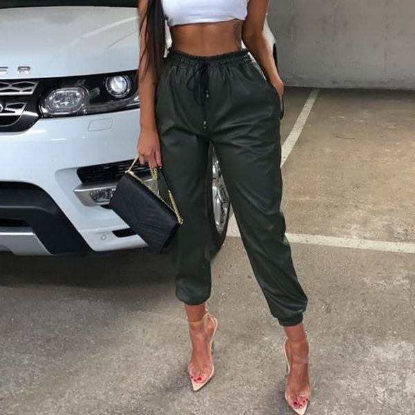 women leather pants fashion street lady elastic waist pencil pants autumn drawstring sweatpants pockets cool trousers, Black;white
women leather pants fashion street lady elastic waist pencil pants autumn drawstring sweatpants pockets cool trousers, Black;white