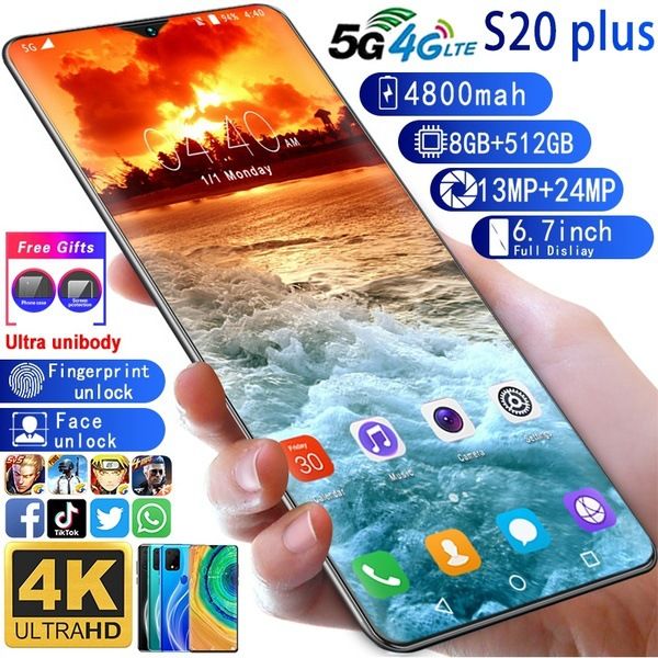 cross-border s20plus 6.7-inch full water drop large screen fingerprint identification android smartphone delivery ing
cross-border s20plus 6.7-inch full water drop large screen fingerprint identification android smartphone delivery ing